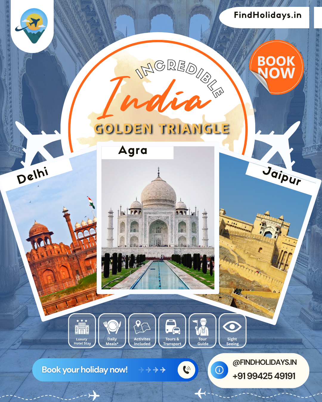 Golden Triangle Tour from Chennai – Delhi, Agra & Jaipur